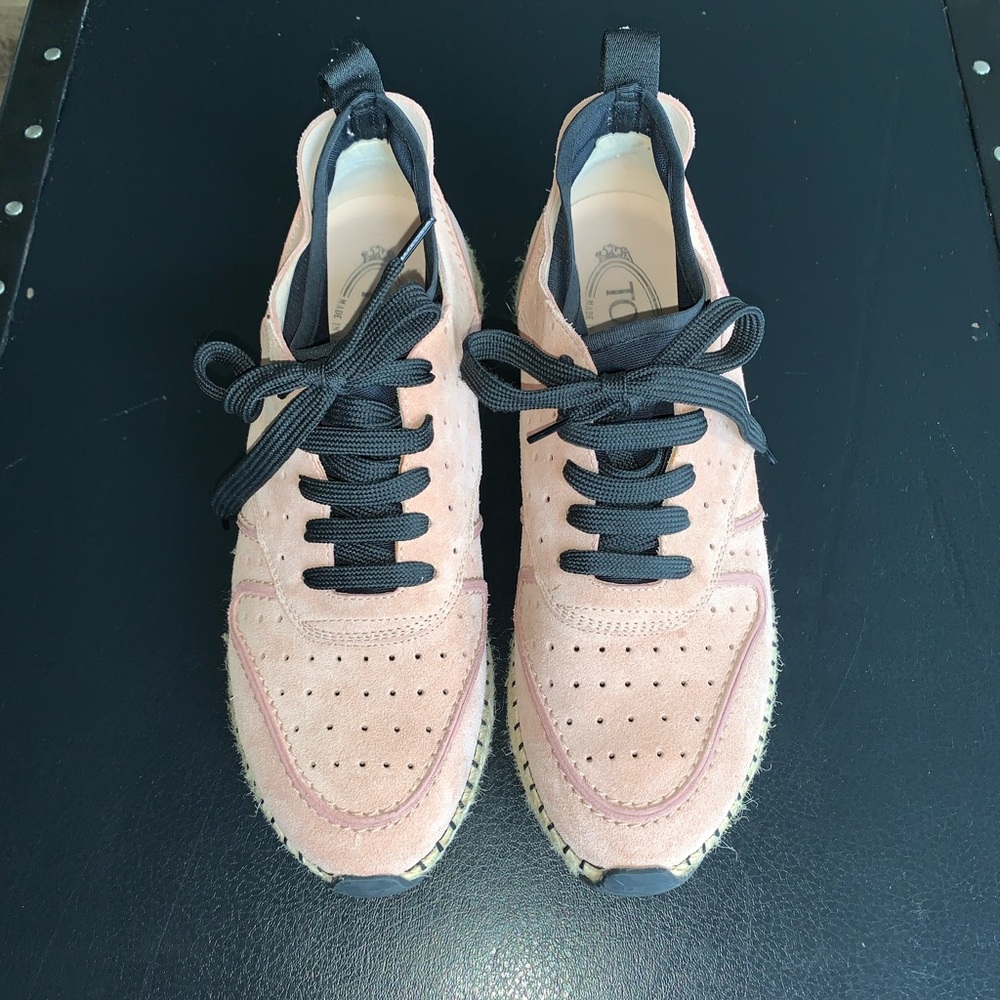 Tod’s Blush Pink Suede Sneakers